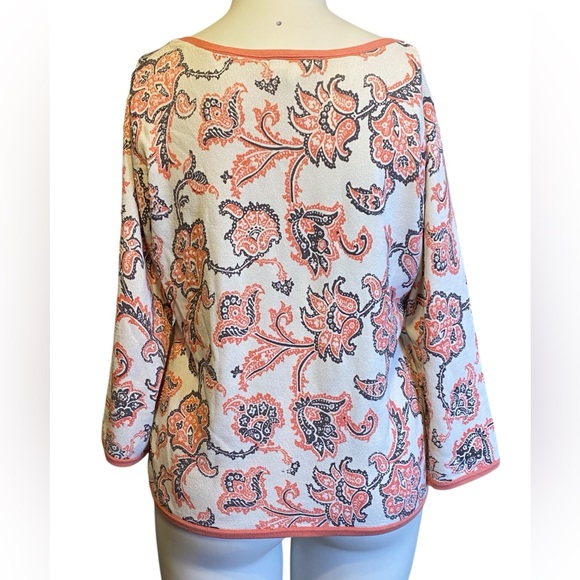 Sigrid Olsen Silk Blend Beaded V-Neck Sweater Women’s Size L - Picture 3 of 14